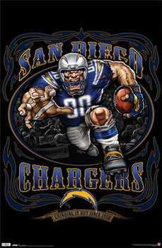 San Diego Chargers "Grinding it Out Since 1960" NFL Theme Art Poster - Costacos Sports