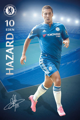 Eden Hazard "Signature Series" Chelsea FC Official EPL Soccer Football Poster - GB Eye 2015/16