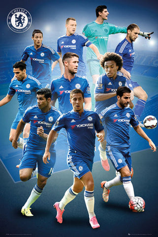 Chelsea FC "Superstars" (10 Players In Action) Official EPL Soccer Football Poster - GB Eye 2015/16