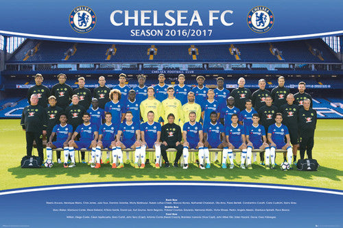 Chelsea Blues FC Official Team Portait 2016/17 EPL Poster - GB Eye (UK)