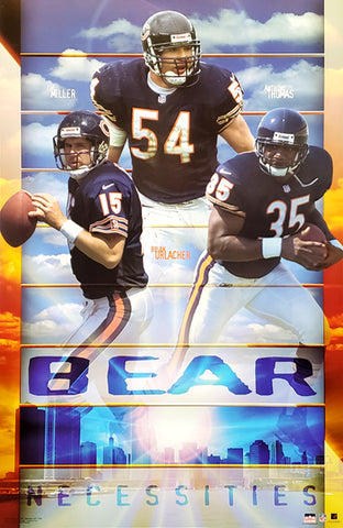 Chicago Bears "Bear Necessities" Poster (Urlacher, Thomas, Miller) - Starline 2002