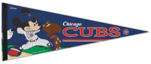 Chicago Cubs "Mickey Mouse Flamethrower" Official MLB/Disney Premium Felt Pennant - Wincraft Inc.