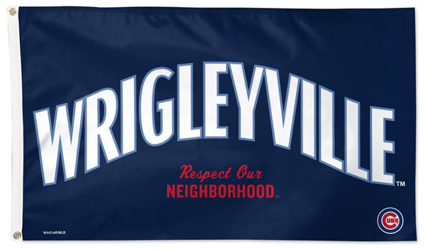 Chicago Cubs "Wrigleyville" MLB Baseball Official 3'x5' Deluxe-Edition Team Flag - Wincraft Inc.