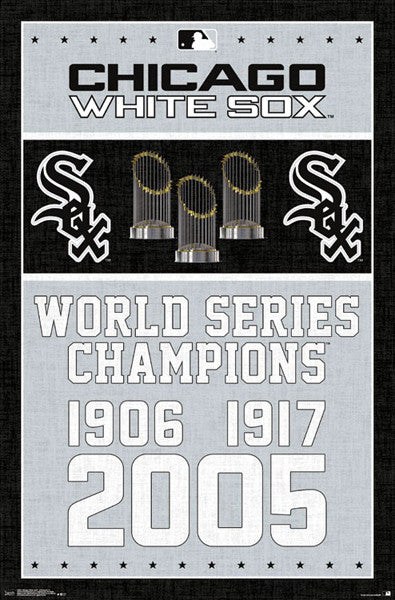 Chicago Cubs 3-Time World Series Champions Commemorative Poster