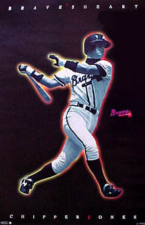 Chipper Jones "Bravesheart" Atlanta Braves MLB Action Poster - Costacos 1996