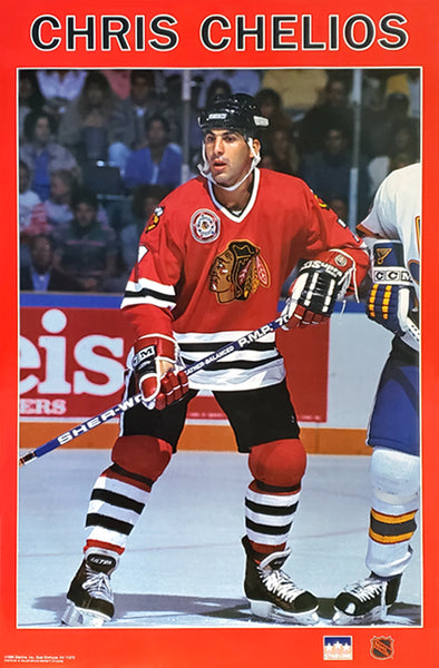 Chris Chelios Chicago Blackhawks Classic NHL Action Poster (1990) - Starline Inc.