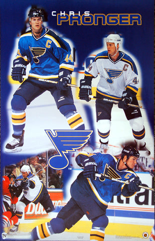Chris Pronger "Blue" St. Louis Blues NHL Hockey Poster - Norman James Corp. 1998