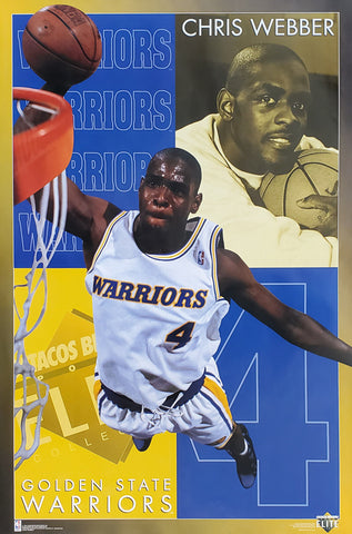 Chris Webber "Elite" Golden State Warriors NBA Basketball Action Poster - Costacos Brothers 1994