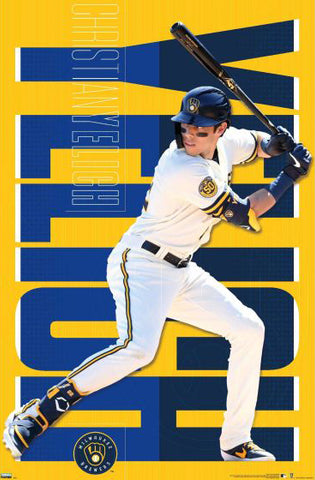Christian Yelich "Masher" Milwaukee Brewers MLB Action Poster - Trends International 2020