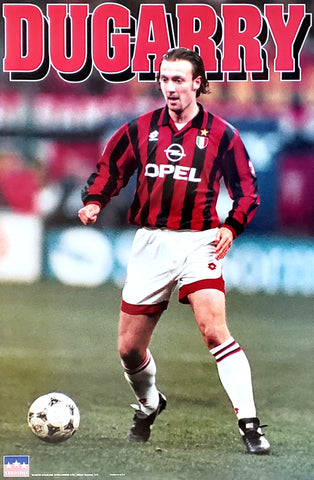 Christophe Dugarry "Superstar" AC Milan Football Soccer Action Poster - Starline 1997