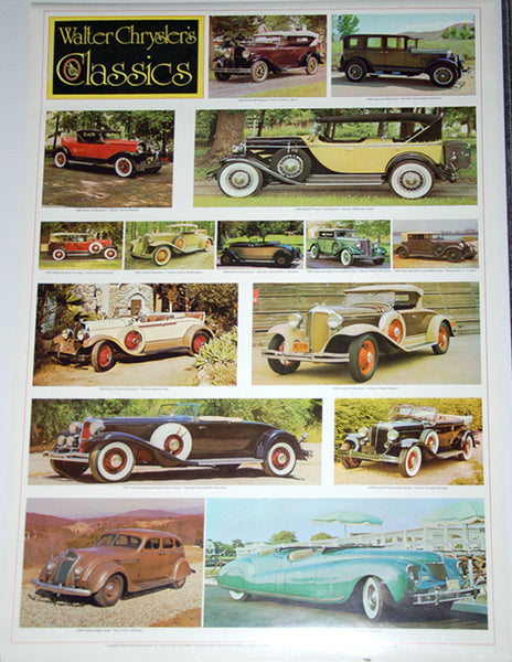 Walter Chrysler Classic Cars 1926-1940 (15 Models) Poster - Automobile Quarterly 1978