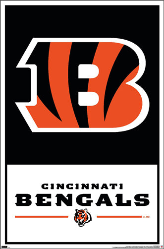 Cincinnati Bengals Official NFL Football Team Logo and Script Poster - Costacos Sports