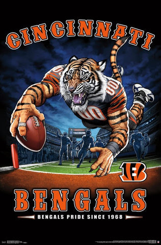Cincinnati Bengals 'Bengals Pride Since 1968' NFL Theme Art Poster