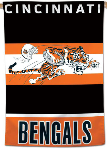 Cincinnati Bengals Classic 1960s-Style Official NFL Team Logo Style Team Wall BANNER - Wincraft Inc.
