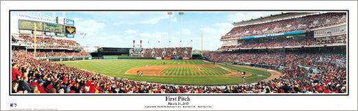 Cincinnati Reds Great American Ballpark First Pitch (2003) Panoramic Poster Print - Everlasting
