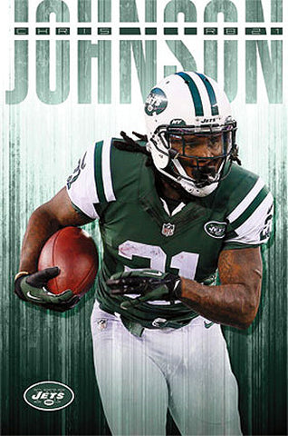 Chris Johnson "Green Machine" New York Jets NFL Action Poster - Costacos 2014