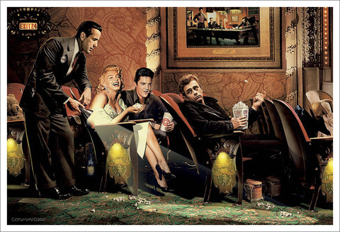 Legends In Movie Theatre "Classic Interlude" Poster Art Print by Chris Consani - Jadei Graphics