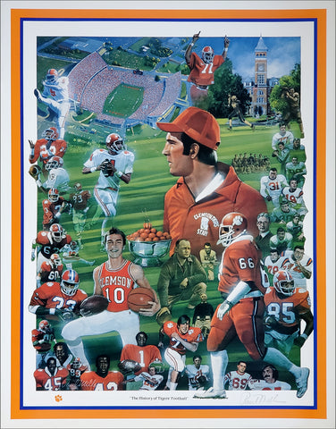 Clemson Tigers "The History of Tigers Football" Premium Poster Print - Paul Miller 1988