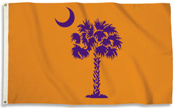Clemson Tigers South Carolina Palmetto-Moon-Style Official NCAA Team 3'x5' Flag - BSI Products