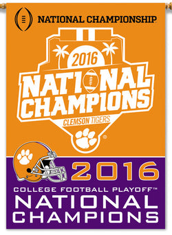 Clemson Tigers 2016 NCAA Football National Champions Official 2-Sided 28"x40" Banner