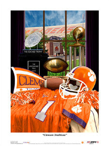 Football Display Clemson Clemson Tigers Posters – Sports Poster Warehouse