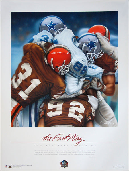 Cleveland Browns "The First Play" (1999) Commemorative Poster by Raymond A. Simon - Maverick Arts