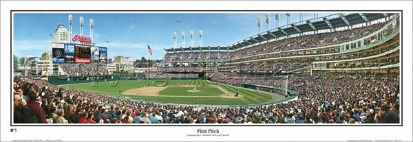 Cleveland Indians Progressive Field First Pitch (1994) Panoramic Poster Print - Everlasting Images Inc.