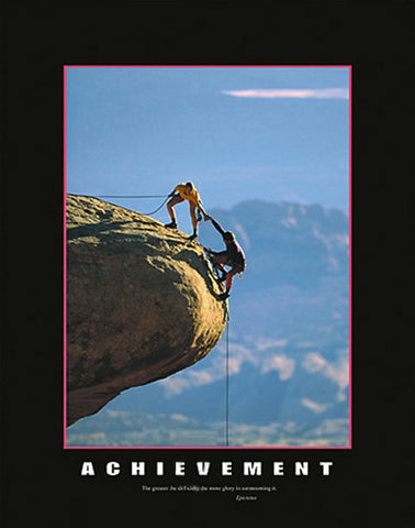 Rock Climbing Duo "Achievement" Motivational Poster - Eurographics
