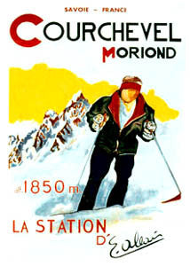 "Courchevel-Moriond" Skiing - Clouet Vintage Reprints