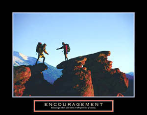 Rock Climbing "Encouragement" Motivational Poster - Front Line