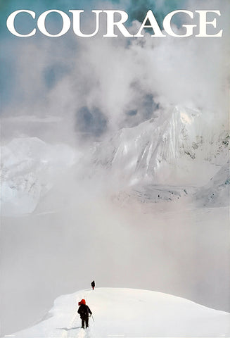 Mountain Climbing "Courage" Inspirational Poster - Image Source