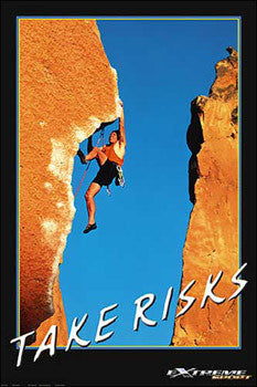 Rock Climbing "Take Risks" Motivational Poster -Eurographics