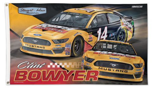 Clint Bowyer NASCAR #14 Rush Truck Centers Ford Fusion Huge 3' x 5' Banner Flag - Wincraft 2019