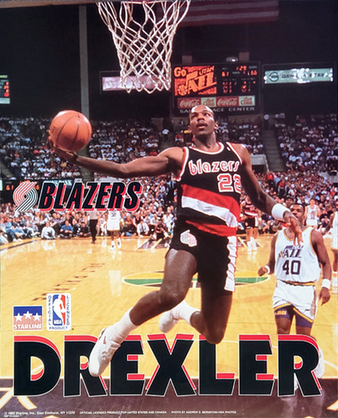 Clyde Drexler "Drive" Portland Trailblazers 16x20 NBA Action Poster - Starline 1992