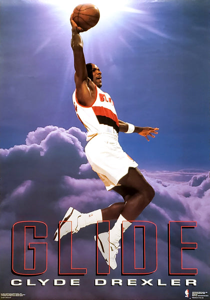 Clyde Drexler "Glide" Portland Trail Blazers NBA Action Poster - Costacos 1992