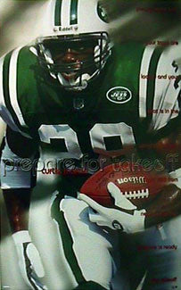 Curtis Martin "Prepare For Takeoff" New York Jets NFL Action Poster - Costacos 1998