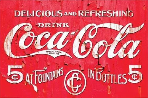 Coca-Cola "Delicious and Refreshing" c.1910-Style Retro Poster - Aquarius Images Inc.