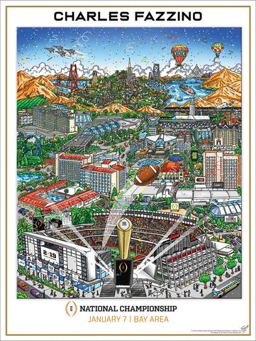 College Football National Championship Game 2019 (SF Bay Area) Official Pop Art Event Poster by Fazzino