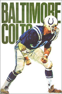 Baltimore Colts NFL Collectors Series Theme Art Vintage Original Poster (1968)