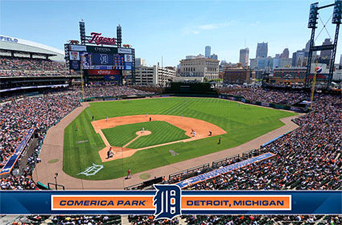 Comerica Park Detroit Tigers Baseball Ballpark Stadium Painting by