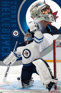Connor Hellebuyck "Game-Saver" Winnipeg Jets NHL Hockey Action Poster - Trends International