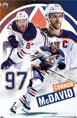 Connor McDavid "Superstar" Edmonton Oilers NHL Hockey Poster - Costacos Sports 2022