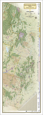 The Continental Divide Trail National Geographic 18x48 Hiking Wall Map Poster - NG Maps