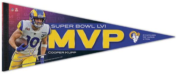 Cooper Kupp Super Bowl LVI (2022) MVP Los Angeles Rams Premium Felt Collector's PENNANT - Wincraft