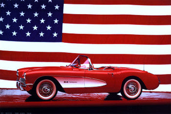 1957 Corvette "American Classic" Cool Car Poster - Eurographics Inc.