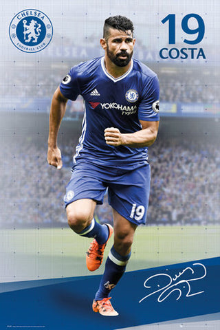 Diego Costa "Signature Series" Chelsea FC Official EPL Soccer Football Poster - GB Eye 2016/17