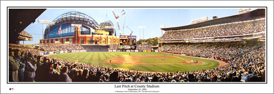 Milwaukee Brewers "Last Pitch at County Stadium" (2000) Panoramic Poster Print - Everlasting Images (WI-244)
