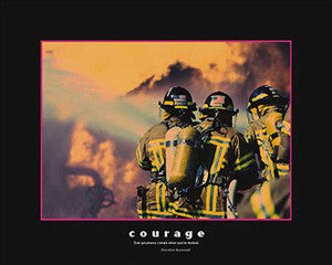 Motivational Firefighting "Courage" Poster - Eurographics 16x20