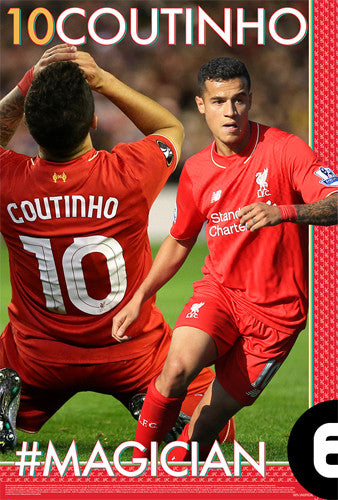Philippe Coutinho "#MAGICIAN" Liverpool FC EPL Soccer Poster - Starz