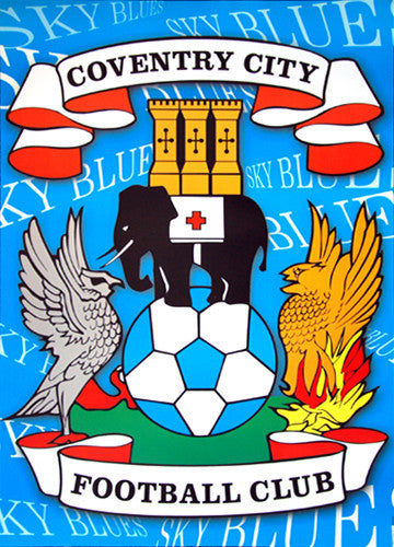 Coventry City FC Sky Blues Official Team Crest Logo Poster - UK Import